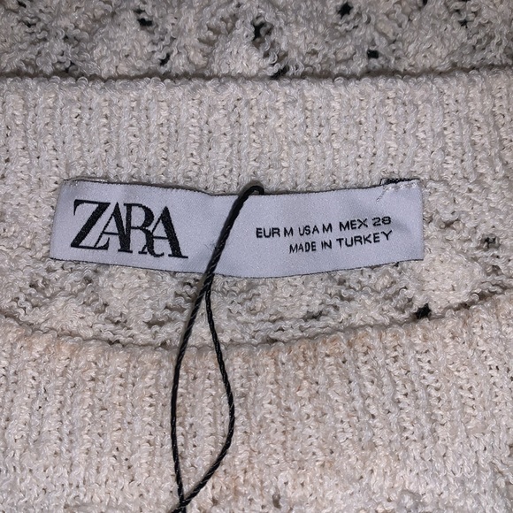 NWT Zara Pointelle Ruffle Knit Top - Picture 14 of 17